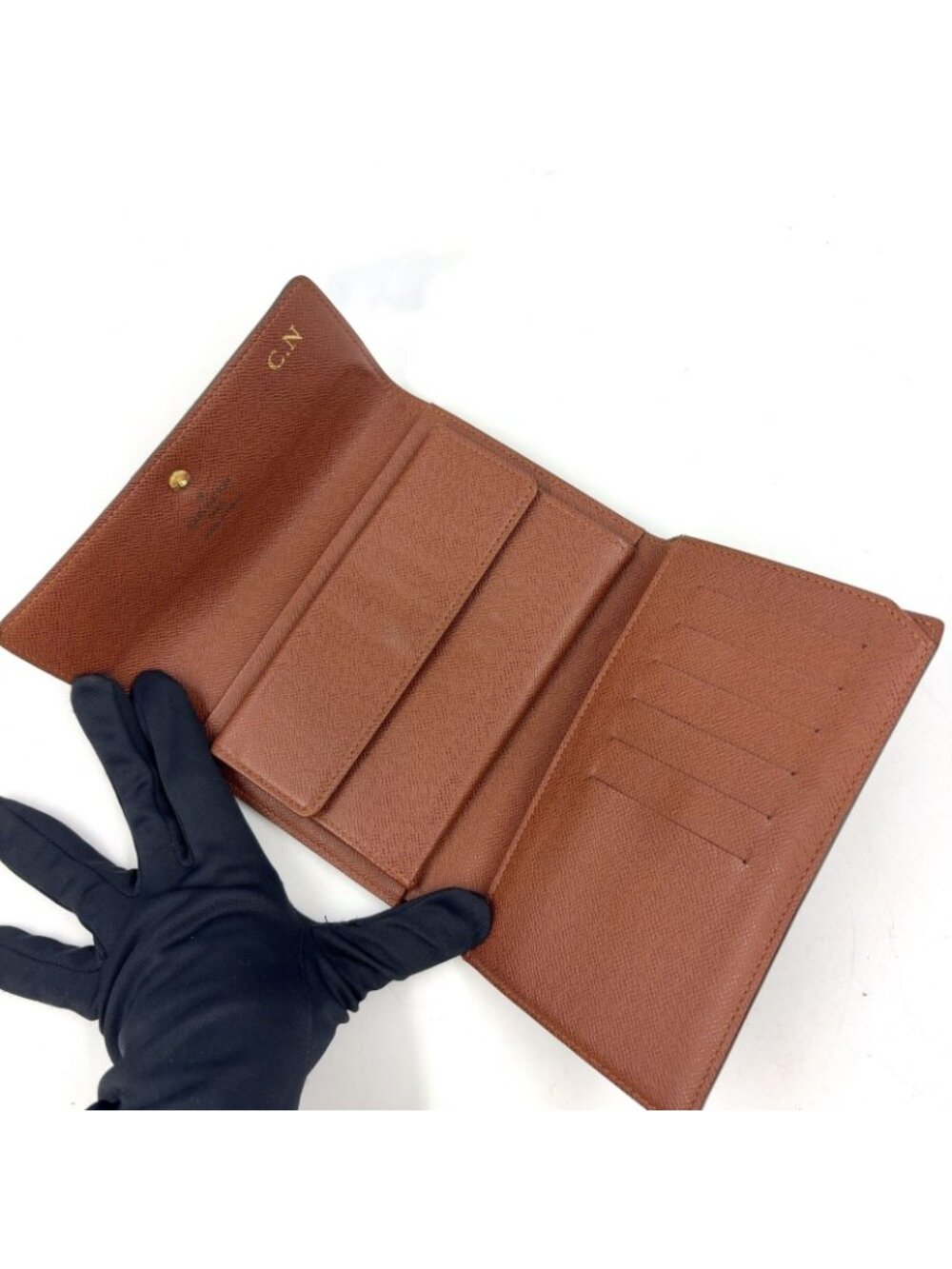Louis Vuitton Porte Tresor Etuis Papier Monogram Leather With Initials Brown - Picture 3 of 15